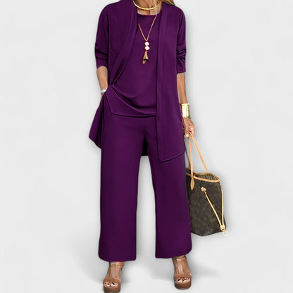 Variant image for Emma - Set Aus 3 Modestücken Für Damenmode - Bequeme Hosen, Oberteil & Strickjacke-36