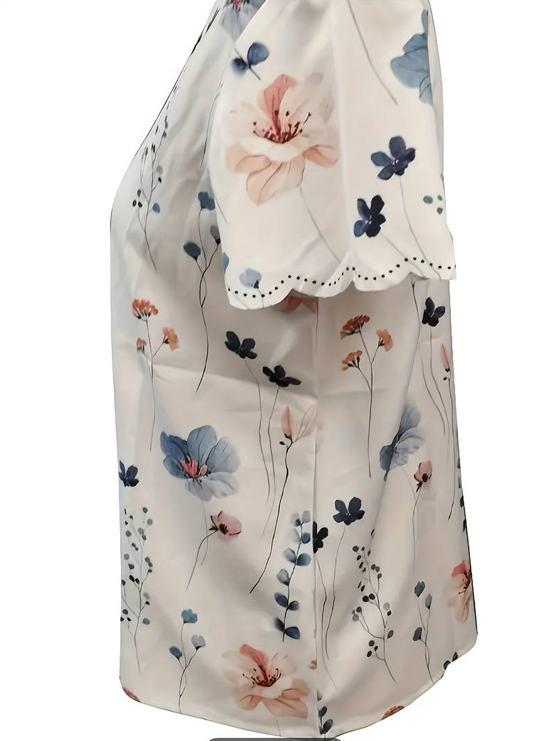 Karina Damenbluse - Elegante Blumenbluse für Frühling, Leicht & Atmungsaktiv, Vielseitige Blusen für Damen-3