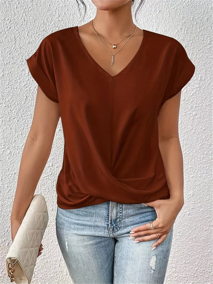 Cleo - Damen T-Shirt Sommerlich Mit Schatzausschnitt - Bequemes Oberteil Für Täglichen Gebrauch-4