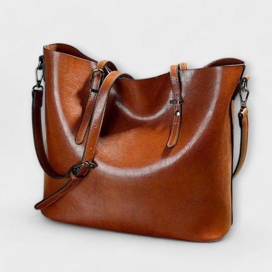 Léora - Vintage Umhängetasche Damen Schwarz, Geräumige Crossbody Bag für Arbeit und Freizeit-1