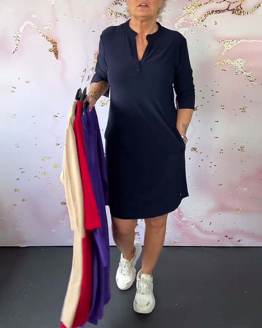 Klara - Elegantes V-Ausschnitt Damenkleid für Festliche Anlässe - Vielseitiges Kleid für Damen-1