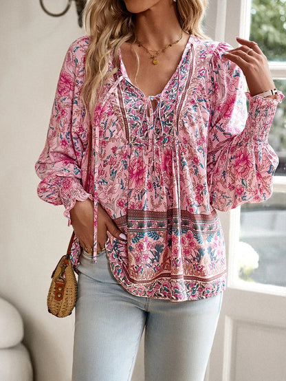 Variant image for Emma - Elegante Damenbluse Mit Blumenmuster Für Festliche Anlässe - Hochwertige Bluse-1