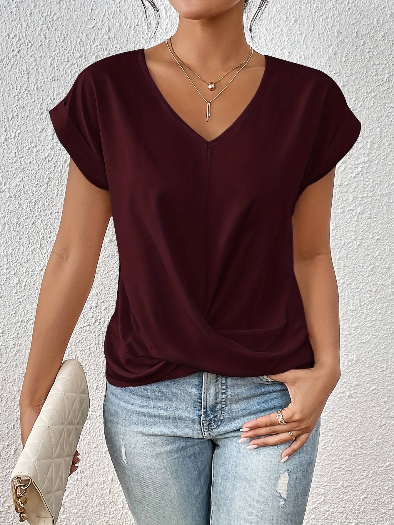Cleo - Damen T-Shirt Sommerlich Mit Schatzausschnitt - Bequemes Oberteil Für Täglichen Gebrauch-3