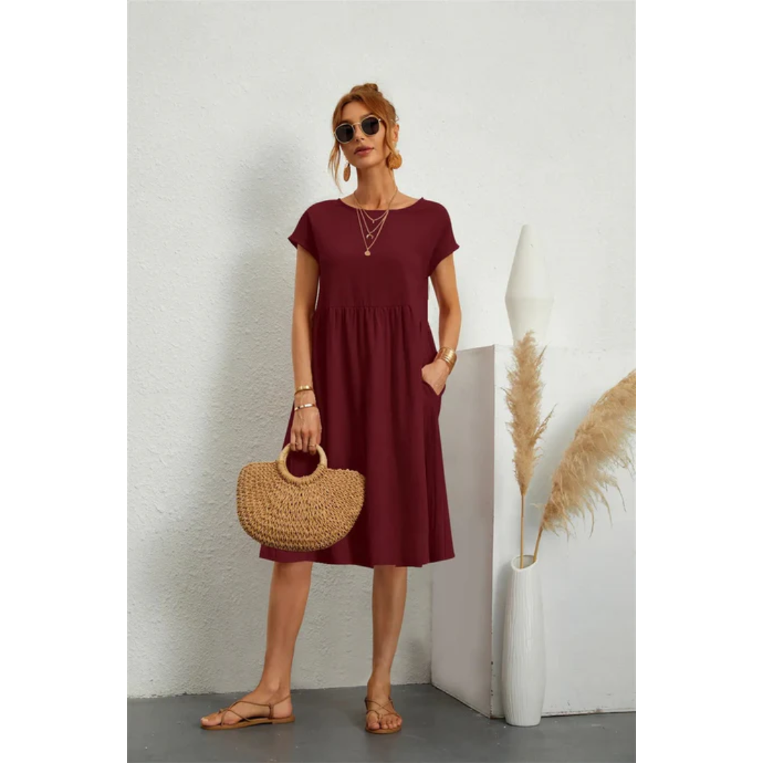 Variant image for Anna's Elegantes Midi Damenkleid Mit Kurzen Ärmeln - Festliches Kleid Für Hochzeitsgast, Perfekt Für Sommeranlässe-36