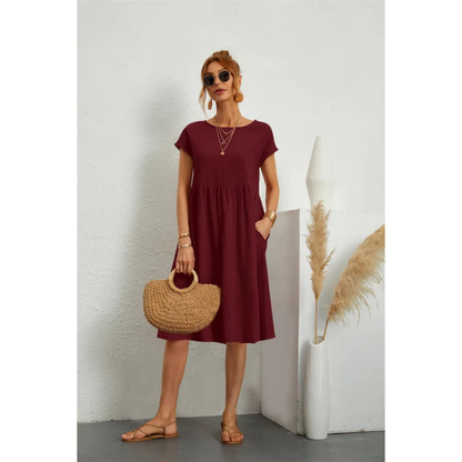 Variant image for Anna's Elegantes Midi Damenkleid Mit Kurzen Ärmeln - Festliches Kleid Für Hochzeitsgast, Perfekt Für Sommeranlässe-36