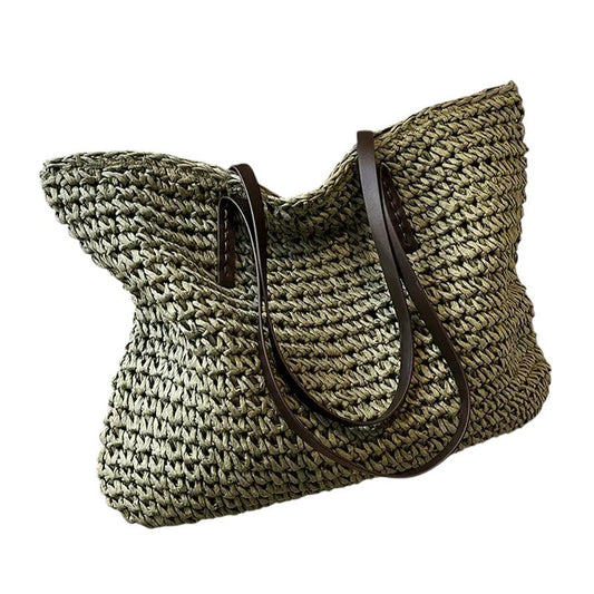 Léora - Stilvolle Tote Tasche Für Damen Aus Leichtem Stroh, Nachhaltige Tragetasche Für Arbeit Und Strand-1