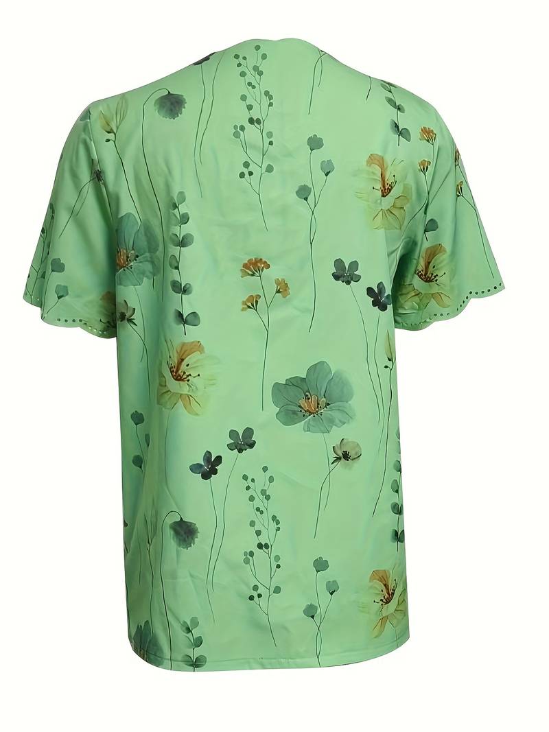 Variant image for Karina Damenbluse - Elegante Blumenbluse für Frühling, Leicht & Atmungsaktiv, Vielseitige Blusen für Damen-33