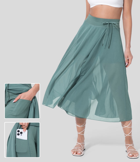 Anna – Eleganter Damenrock Midi mit Hohem Bund für Büro und Freizeit, Bequem und Vielseitig, A-Linie, Atmungsaktiver Stoff-1