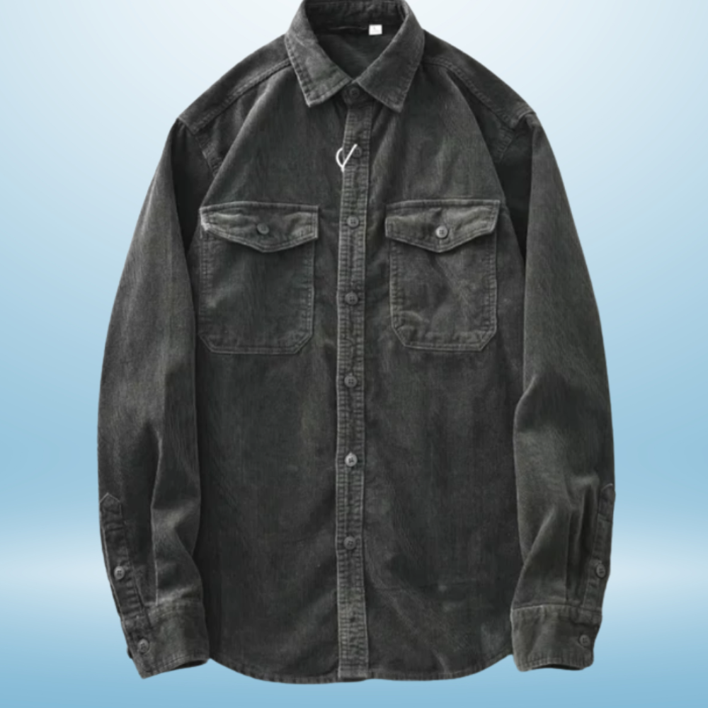 DAKO – Herren Jeanshemd in Schwarz Used-Waschung mit Brusttaschen