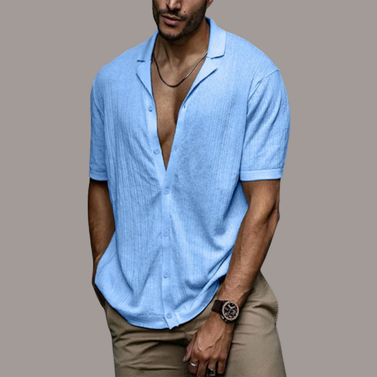 Max: Herrenhemd Kurzarm Polo-Stil | Leichtgewicht Lose Passform | Ideal für Sommer | Hemden Herren-1