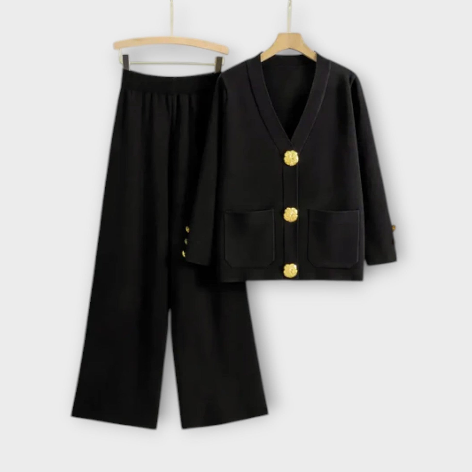 Anna - Elegantes Damen Set Aus Hochwertigem Stoff - Schwarz, Figurbetont, Vielseitig Für Alltag Und Besondere Anlässe-4