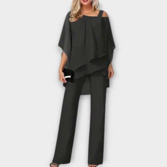 Anna's Elegantes Chiffon-Abendset Für Damen – Schulterfreies Design In Mehreren Farben, Ideal Für Besondere Anlässe-1