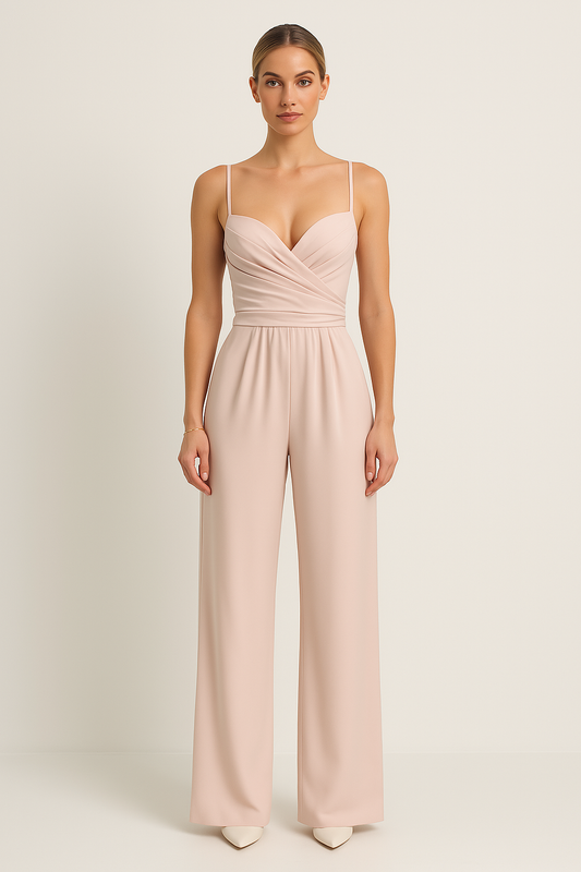 Eleganter Jumpsuit Damen Festlich Mit Schatzausschnitt Und Weiten Beinen Für Hochzeit Und Sommer-1