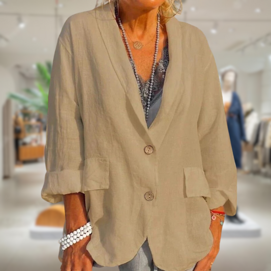 Lina | Elegante Damenjacke Aus Leinen – Sommerjacke Für Strand Und Stadt-1