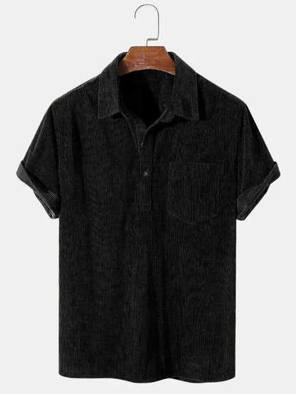 Max - Herrenhemd Kurzarm Cord - Lässige Passform für Sommer - Retro-Charme Hemden Herren-1