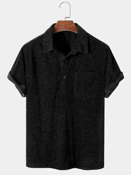 Max - Herrenhemd Kurzarm Cord - Lässige Passform für Sommer - Retro-Charme Hemden Herren-1