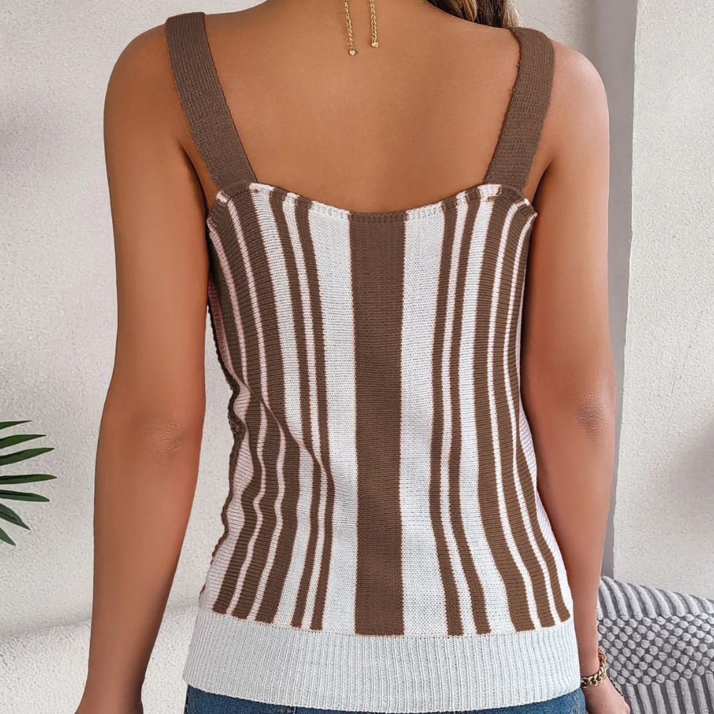 Shantal - Luftiges Offenes Stricktop Damen - Sommer Top für Bequeme Freizeitoutfits - Atmungsaktives Tank Top Damen-5