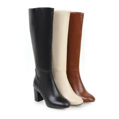Anna Elegante Schwarze Stiefel Damen | Kniehohe Absatzstiefel für Winter Komfort-3
