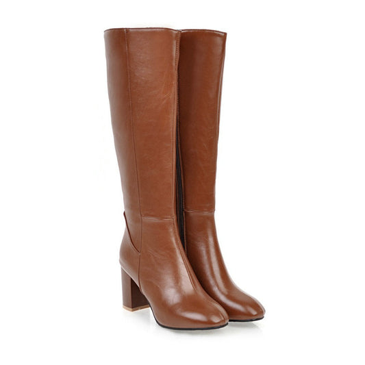 Anna Elegante Schwarze Stiefel Damen | Kniehohe Absatzstiefel für Winter Komfort-1