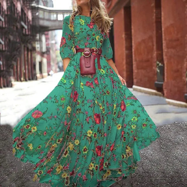 Variant image for Anna Elegantes Maxikleid Sommer mit 3/4 Ärmeln und Gürtel für Damen - Perfekt als Hochzeitsgast oder für Festlichkeiten-9
