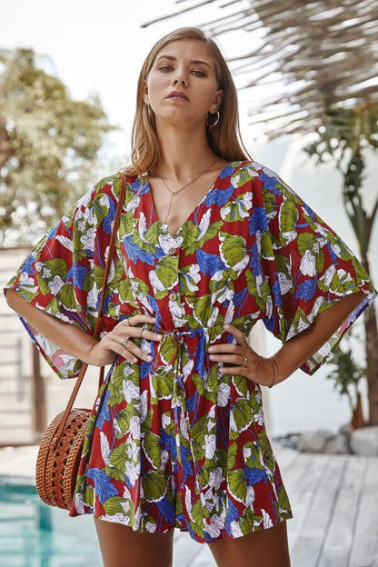 Jenna - Damen Jumpsuit Blumenmuster Elegant für Sommer - Stylischer Overall Damen-1