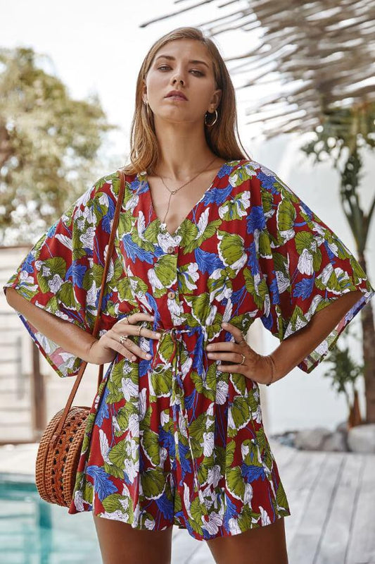 Jenna - Damen Jumpsuit Blumenmuster Elegant für Sommer - Stylischer Overall Damen-1