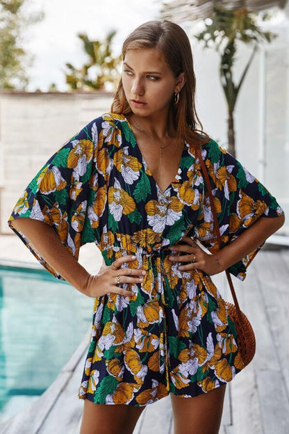 Variant image for Jenna - Damen Jumpsuit Blumenmuster Elegant für Sommer - Stylischer Overall Damen-9
