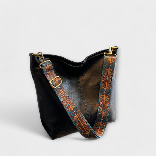 Léora - Elegante Vintage-Handtasche Damen Schwarz für Stilbewusste Frauen - Praktisch und Vielseitig-1