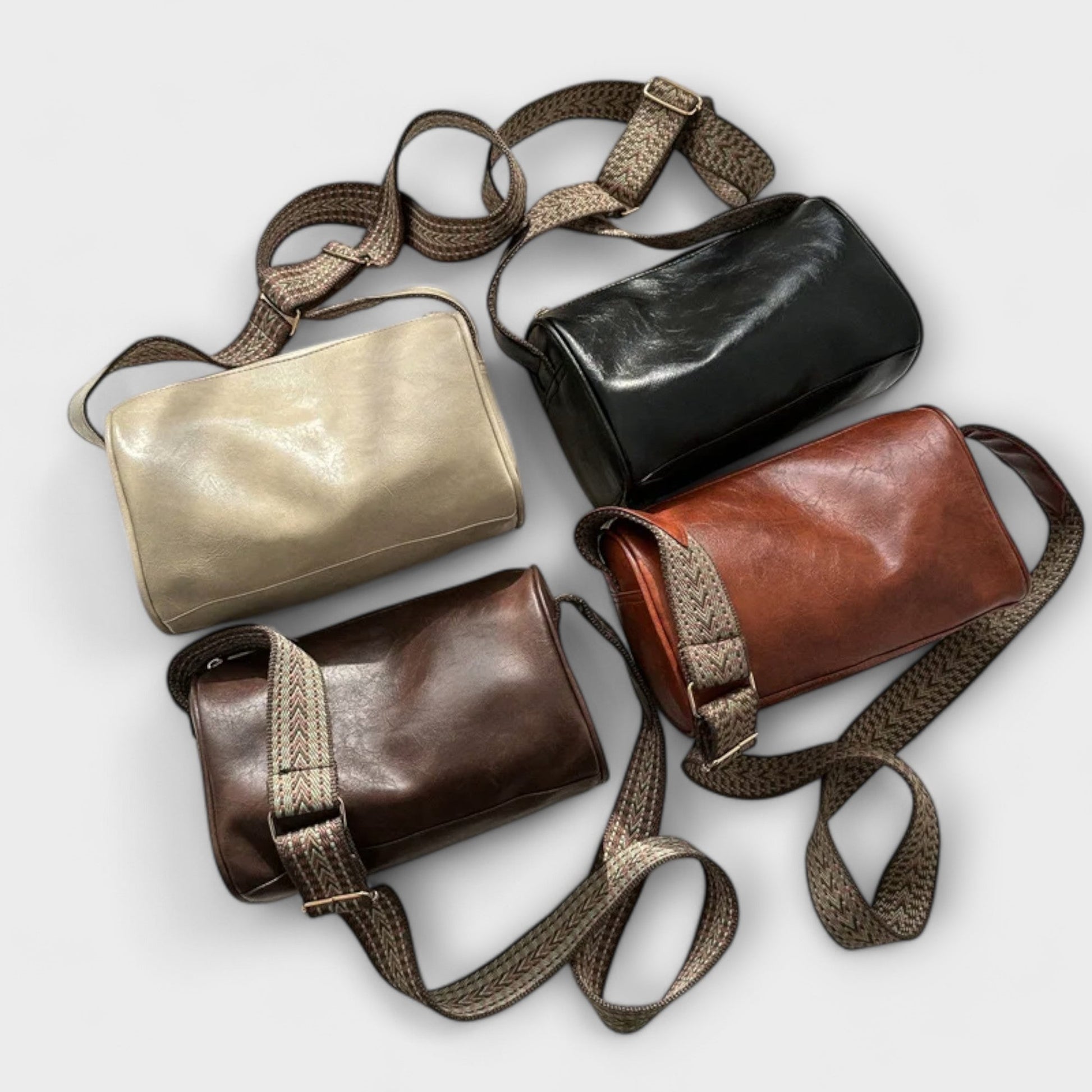 Léora - Vintage Umhängetasche Damen - Geräumige Crossbody Bag für Alltag & Freizeit - Zeitloses Design in Schwarz/Braun-4