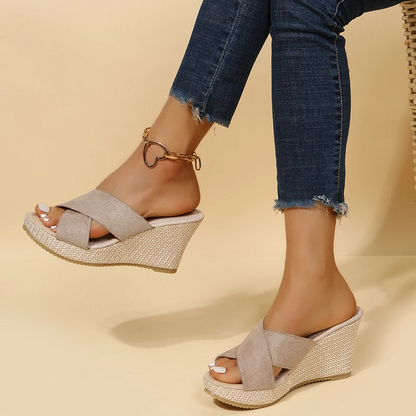 Anna's Damen Keilsandalen mit Geflochtenem Detail – Stilvolle und Bequeme Wedge-Sandalen für den Sommer-3