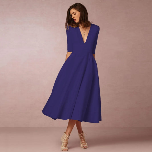 Anna's Elegantes Abendkleid für Damen - Midi, Perfekt für Hochzeiten und Formelle Anlässe-1