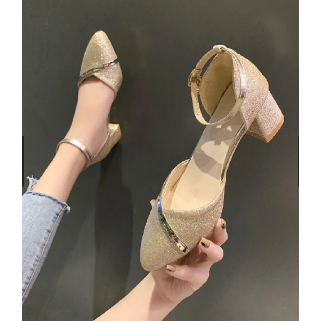 Anna Damen Sandalen – Elegante Hochzeitsgast Blockabsatz Sandale mit Knöchelriemen, Ideal für Festliche Anlässe-3