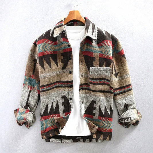 Max - Vintage Jacke Herren - Bedruckte Overshirtjacke für Freizeit und Komfort-1