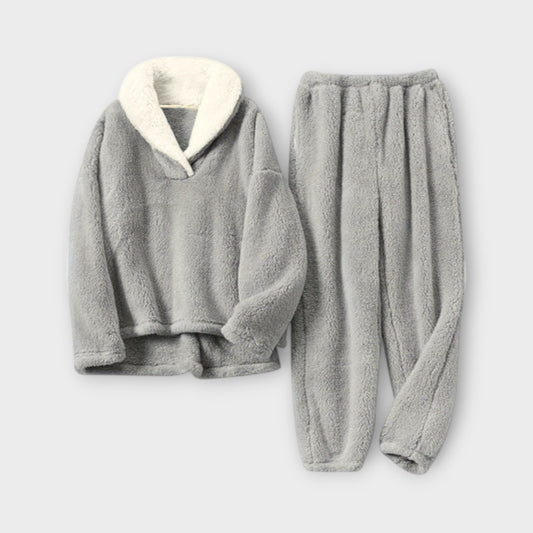 Stella - Kuscheliger Flanell Pyjama Damen Set im Klassischen Stil - Bequem und Warm für Entspannte Nächte-1