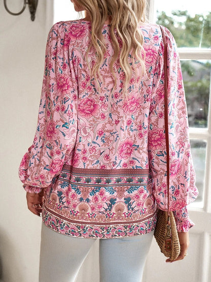Emma - Elegante Damenbluse Mit Blumenmuster Für Festliche Anlässe - Hochwertige Bluse-3