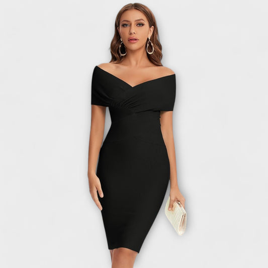 Anna - Festliches V-Ausschnitt Damenkleid in Grün, Elegantes Kleid für Damen, Perfekt für Partys und besondere Anlässe-1