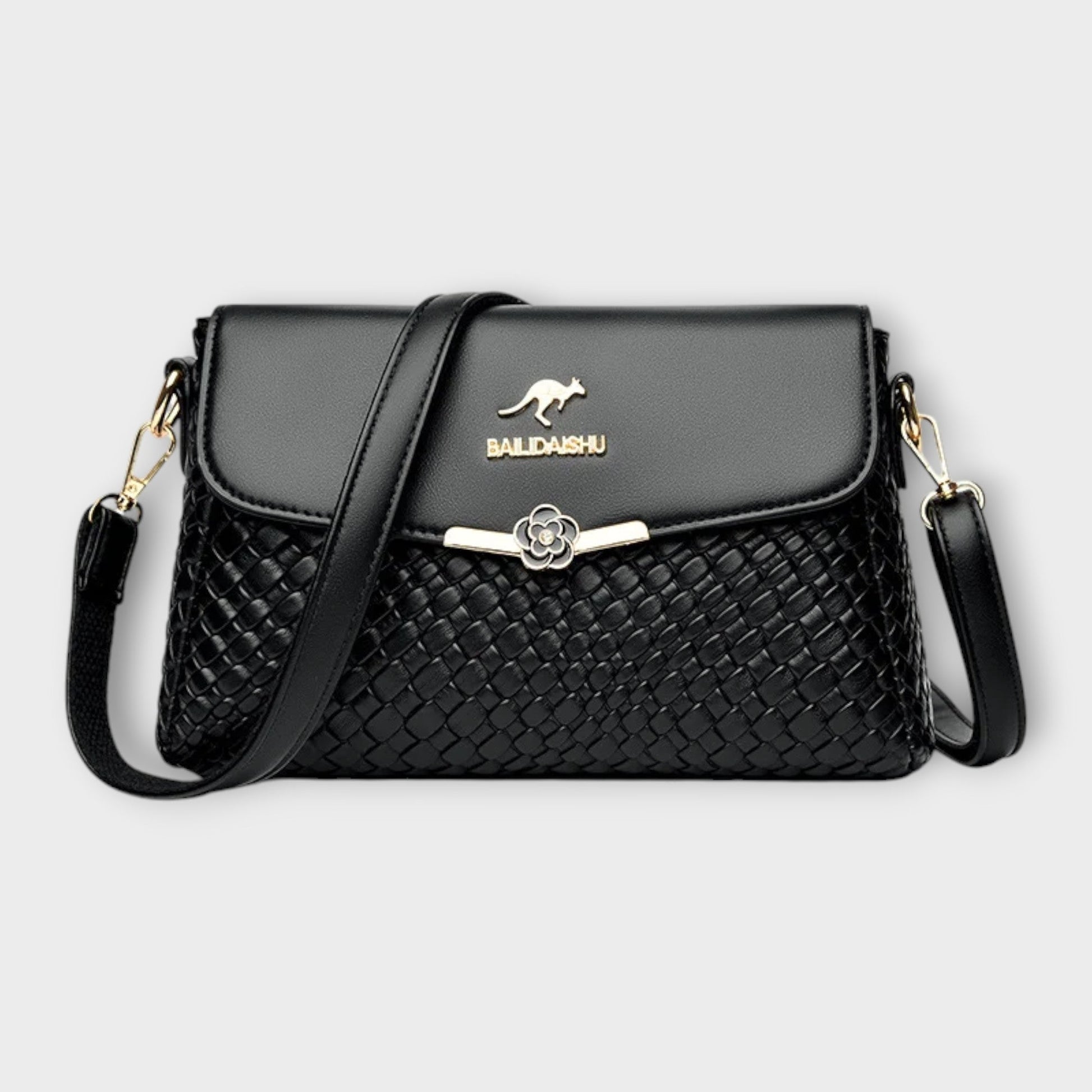 Léora - Elegante Handtasche Damen Schwarz im Vintage-Stil, Schulter- und Crossbody-Trageoptionen-1