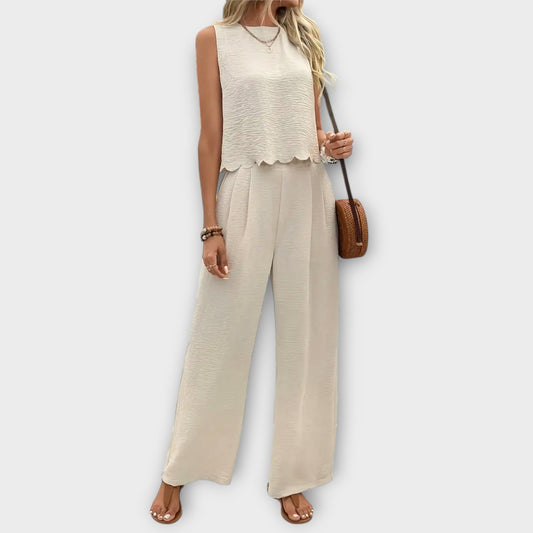 Valeria - Elegantes Damen Set Mit Weste Und Langer Hose, Ideal Für Frühling Und Sommer-1