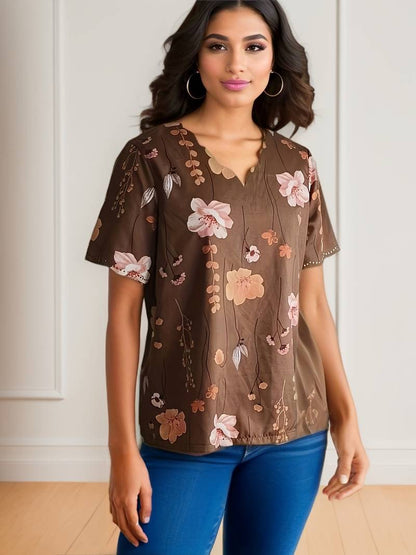 Variant image for Karina Damenbluse - Elegante Blumenbluse für Frühling, Leicht & Atmungsaktiv, Vielseitige Blusen für Damen-25