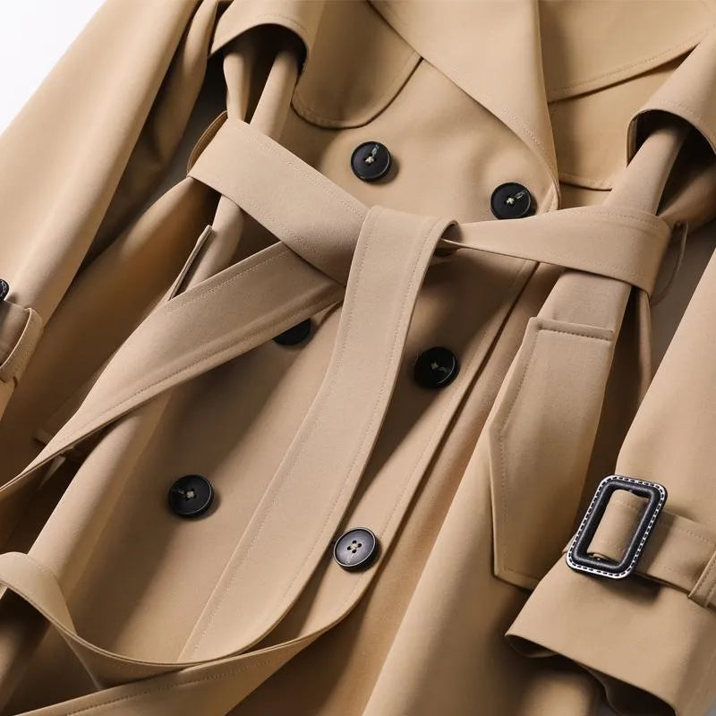 Leona™ Langer Damenmantel – Eleganter Schwarzer Trenchcoat für Jede Jahreszeit-6