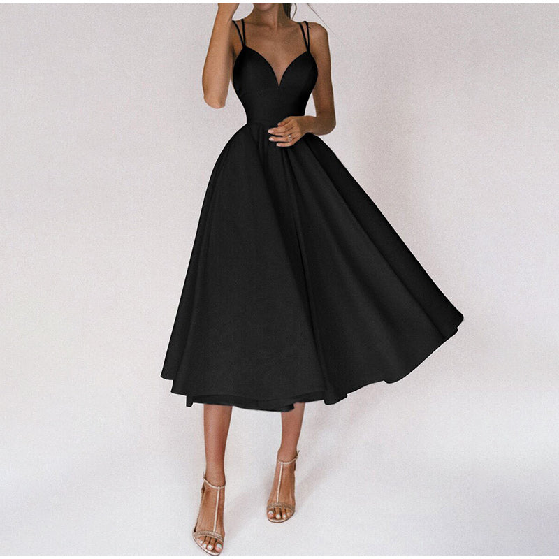 Variant image for Anna's Elegantes Midi Damenkleid mit V-Ausschnitt – Festliches Kleid für Hochzeitsgast und Partys-6