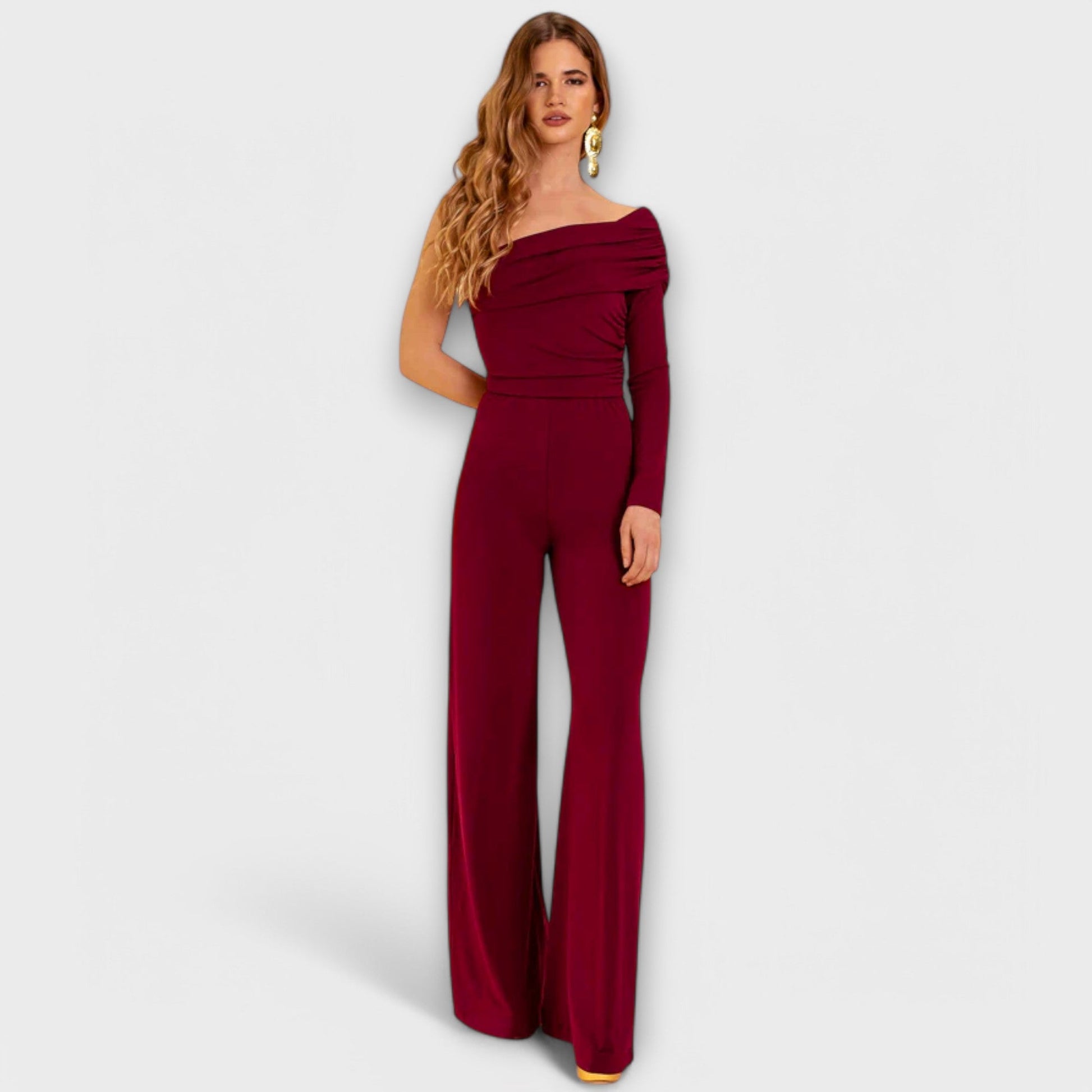 Emma - Eleganter Bordeauxroter Damen Jumpsuit Hochzeits- und Festlich-Outfit-6