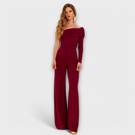 Emma - Eleganter Bordeauxroter Damen Jumpsuit Hochzeits- und Festlich-Outfit-1