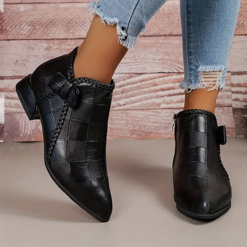 Anna's Elegante Knöchelhohe Schuhe für Damen – Niedriger Absatz, Komfortabel, Vielseitig für Alltag und Büro-3