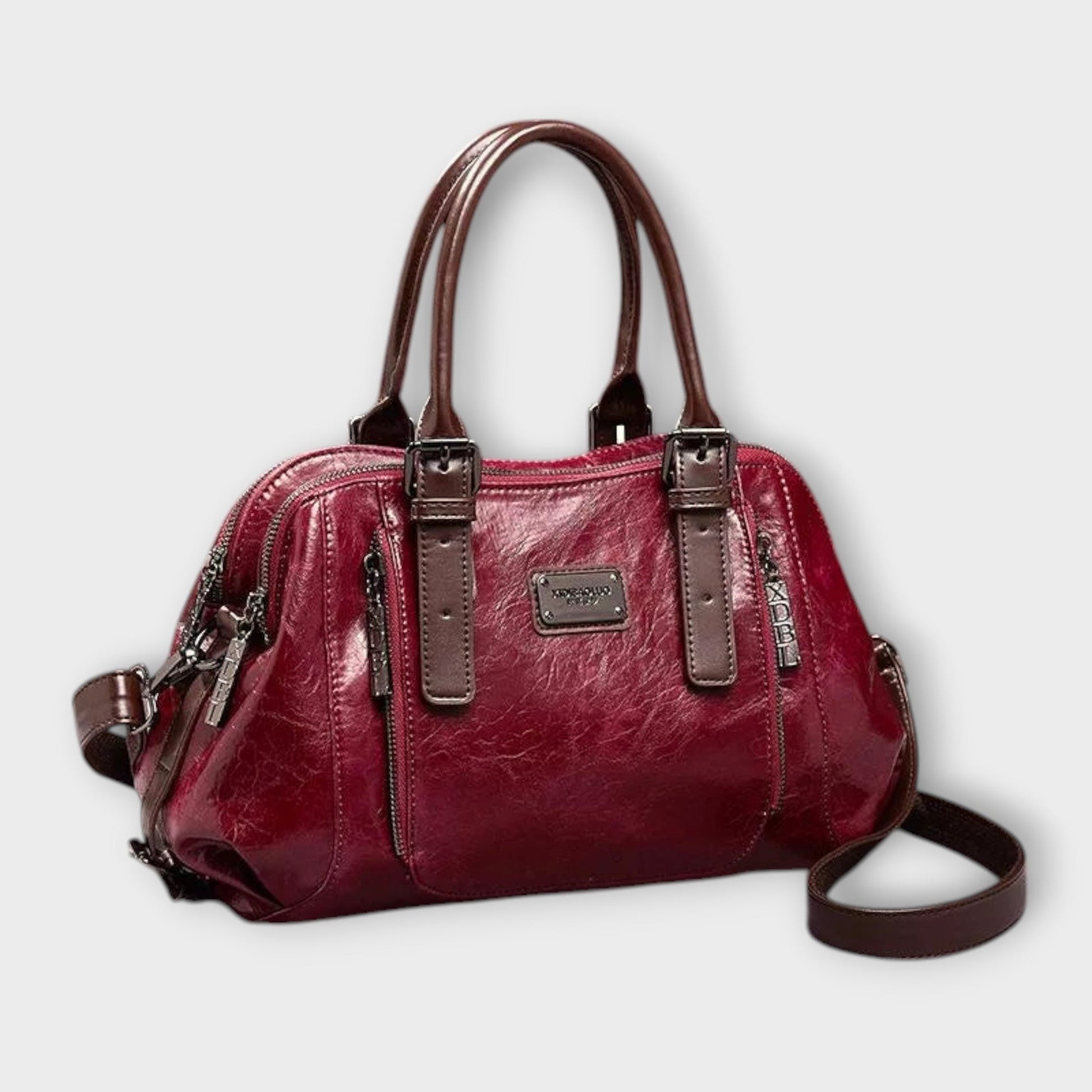 Léora - Elegante Vintage-Schultertasche Damen Schwarz, Verstellbarer Riemen, Hochwertiges Kunstleder, 28x20x13 cm-5