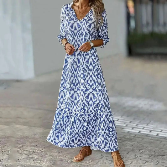 Anna Damen Maxikleid Sommer - Elegantes Lange Kleid Für Jeden Anlass, Atmungsaktive Baumwollmischung, Perfekt Für Ihre Sommergarderobe-1