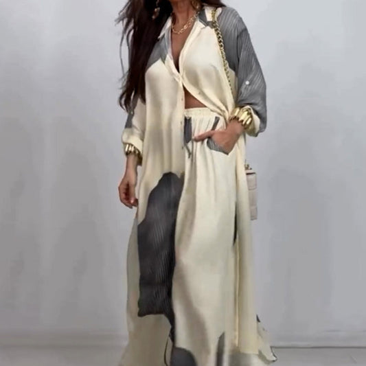 Max: Damen Set Aus Langen Hemd Und Bequemen Hosen Im Twin Set Stil - Perfekt Für Entspannte Tage-1