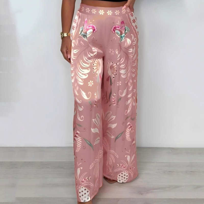 Anna Weiße Hose Damen - Elegante Satinbreite Hosen für Jeden Anlass - Fließende, Bequeme Hosen für Damen-4