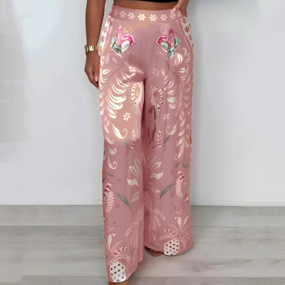 Anna Weiße Hose Damen - Elegante Satinbreite Hosen für Jeden Anlass - Fließende, Bequeme Hosen für Damen-4