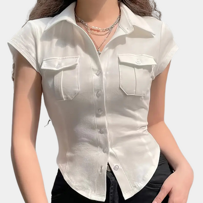 Annika - Zeitlose Weiße Bluse Damen, Vielseitige Bluse für Elegante Outfits, Damenbluse in S, M, L, XL-2